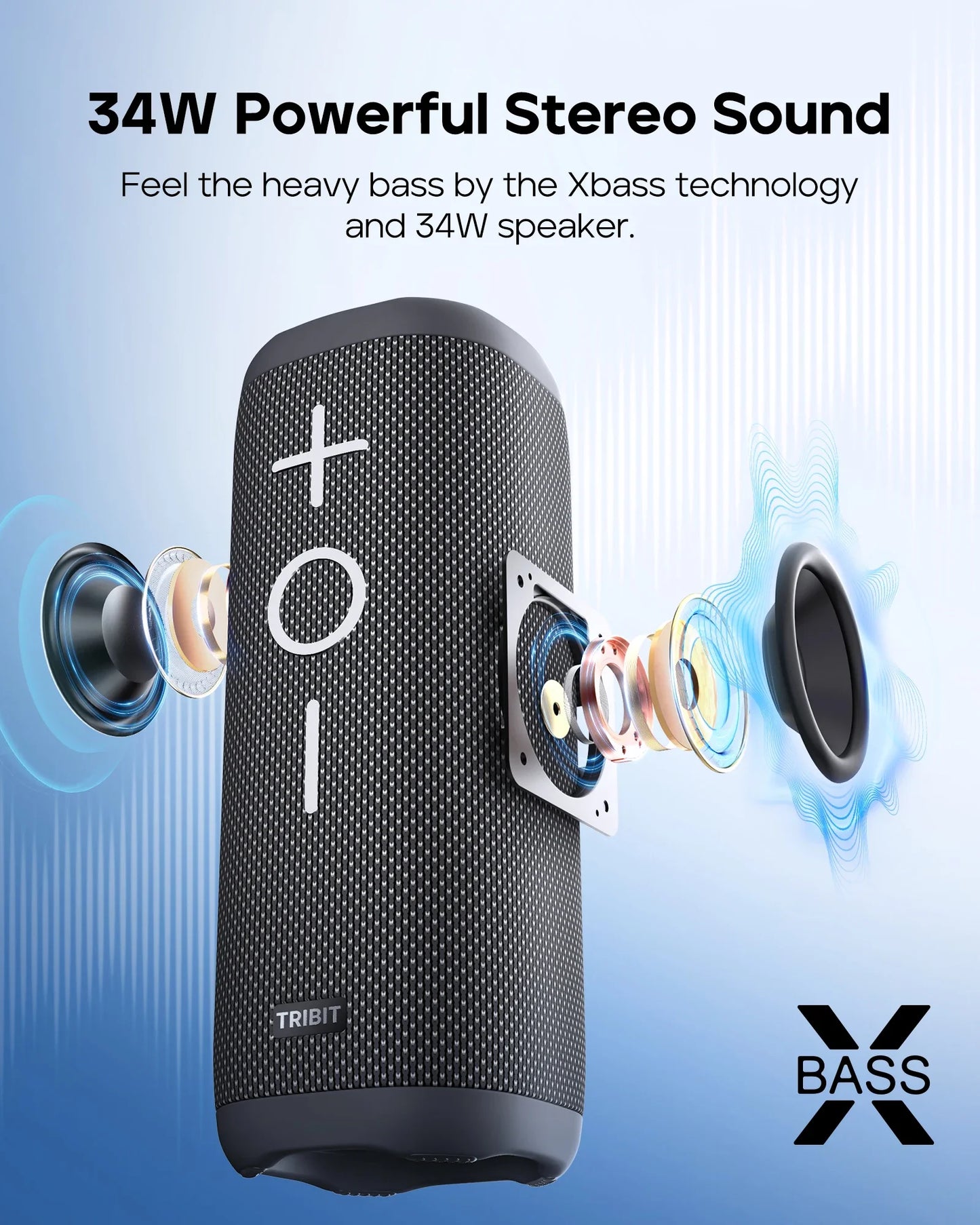 StormBox 2 Portable Bluetooth Speaker, 34W Power, IPX7 Waterproof Wireless Speaker 24-hrs Playtime For Camping, Hiking