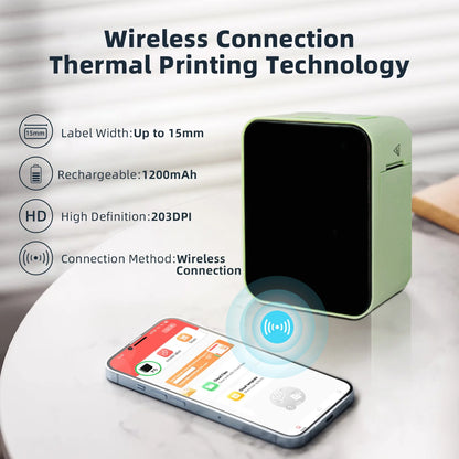 Thermal Label Printer Mini Portable Wireless Bluetooth-compatible Labeling Sticker Machine for Home Office