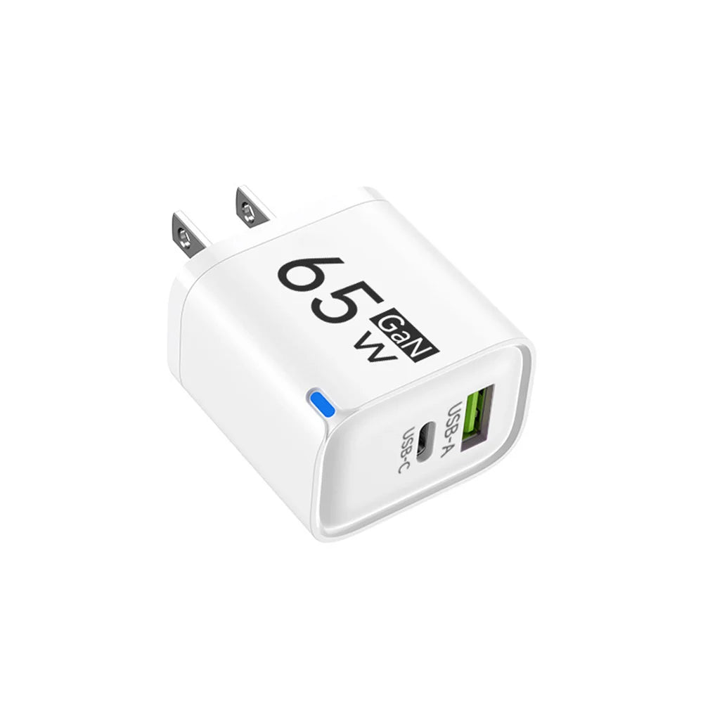 GaN 65W USB Charger USB Type C Fast Charging Mobile Phone Power Adapter QC3.0 Travel Charger EU/US/UK For iPhone Samsung Xiaomi