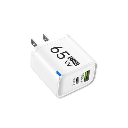 GaN 65W USB Charger USB Type C Fast Charging Mobile Phone Power Adapter QC3.0 Travel Charger EU/US/UK For iPhone Samsung Xiaomi