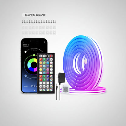 Neon LED Rope Lights,  LED Lights For Bedroom Flexible LED Light Strip With Remote And APP Control RGB Lighting Strip