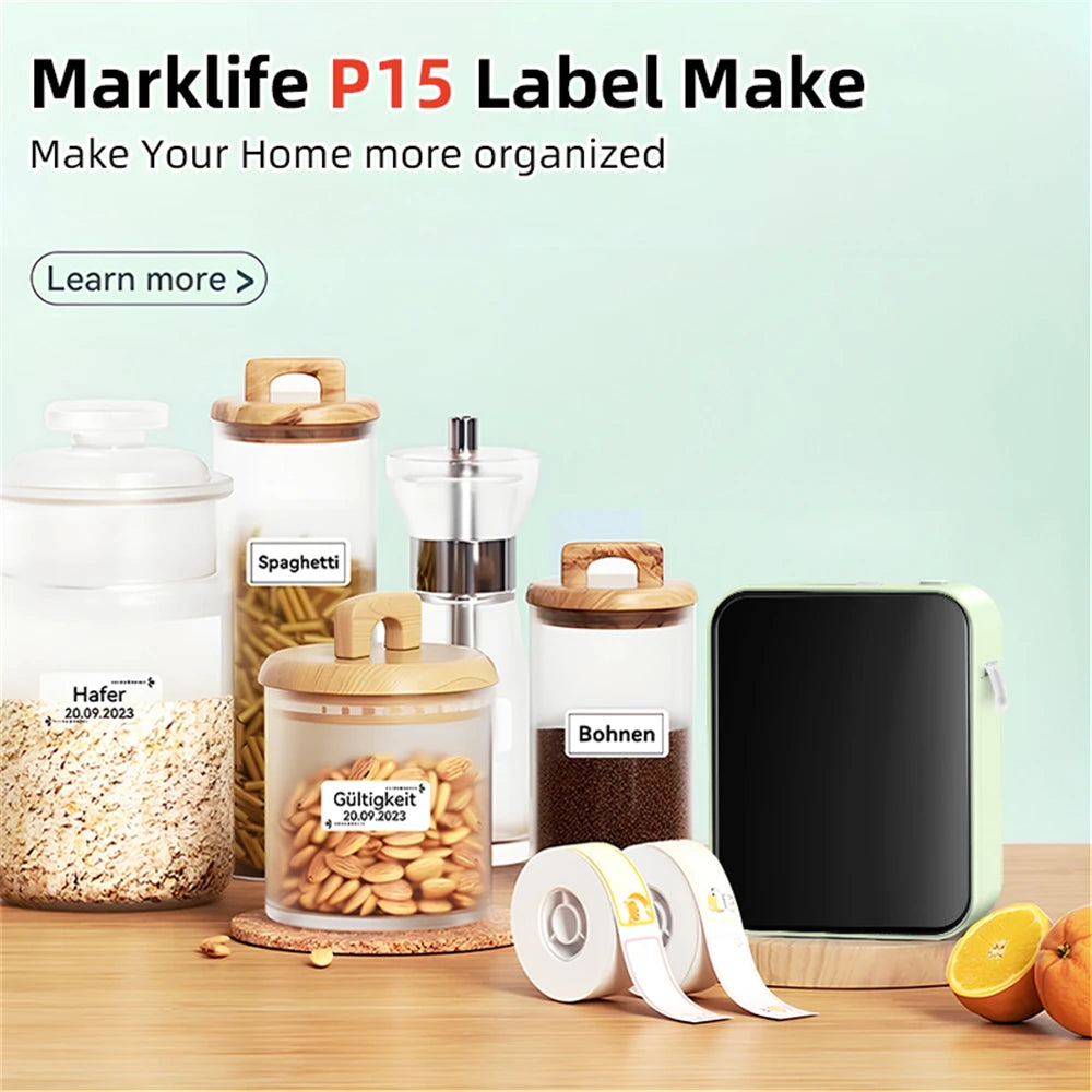 Thermal Label Printer Mini Portable Wireless Bluetooth-compatible Labeling Sticker Machine for Home Office