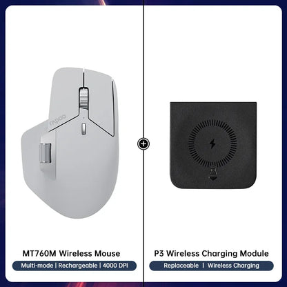 MT760/MT760Mini Multi-mode Rechargeable Wireless Bluetooth Mouse Ergonomic 4000 DPI Support Up to 4 Devices Office Mice