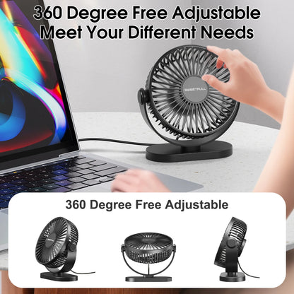 USB Fan 선풍기 Portable Desktop Wall Mounted Mini Electric Fan Mute 3 Speed Adjustment Air Circulator For Home Desk Office