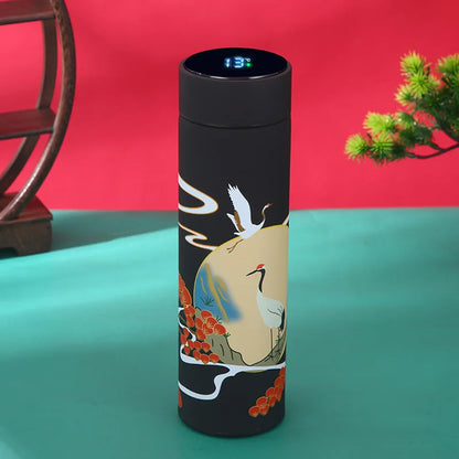 Vacuum Flask With Temperature Display Retro Smart Insulated Water Bottles 304 Stainless Steel Thermal Cu Travel