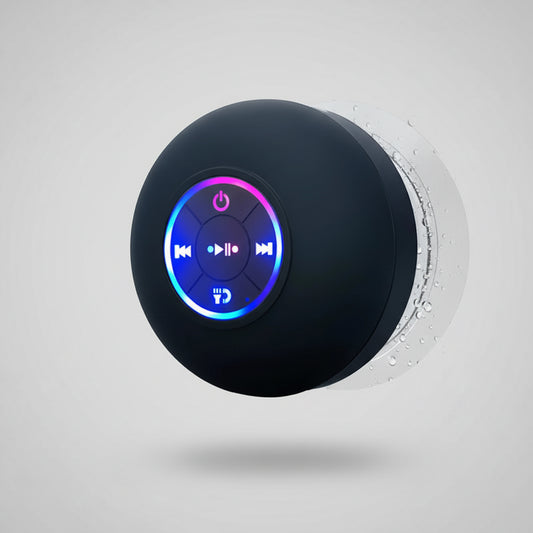 Portable Wireless Bluetooth Speaker LED Light IPX4 Waterproof Loudspeaker Outdoor Bathroom Large Suction Cup Stereo Sound Box