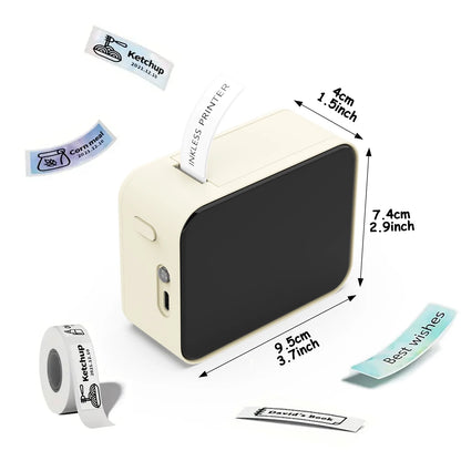 Thermal Label Printer Mini Portable Wireless Bluetooth-compatible Labeling Sticker Machine for Home Office