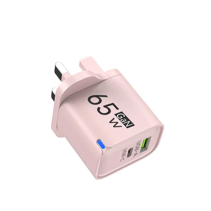 GaN 65W USB Charger USB Type C Fast Charging Mobile Phone Power Adapter QC3.0 Travel Charger EU/US/UK For iPhone Samsung Xiaomi