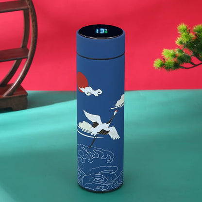 Vacuum Flask With Temperature Display Retro Smart Insulated Water Bottles 304 Stainless Steel Thermal Cu Travel
