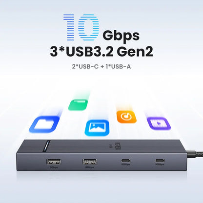 USB C HUB 10Gbps 4K60Hz HDMI USB3.2 PD100W USB Splitter for Laptop Macbook Pro Air iPad Phone Android Docking Station