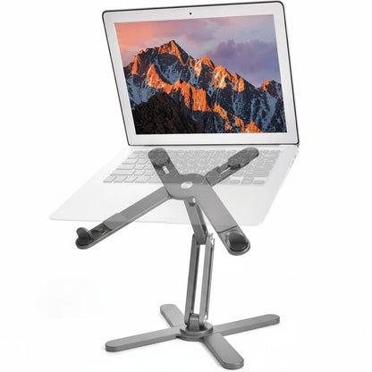 Foldable Laptop Stand 360°Rotation Notebook Table Adjustable Aluminum Alloy Holder Portable X Type Bracket for 10-17 inch Laptop