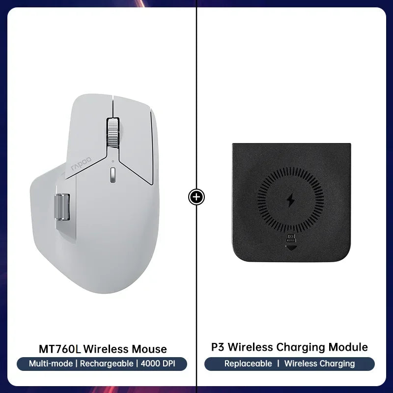 MT760/MT760Mini Multi-mode Rechargeable Wireless Bluetooth Mouse Ergonomic 4000 DPI Support Up to 4 Devices Office Mice