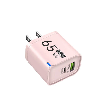 GaN 65W USB Charger USB Type C Fast Charging Mobile Phone Power Adapter QC3.0 Travel Charger EU/US/UK For iPhone Samsung Xiaomi