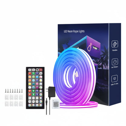 Neon LED Rope Lights,  LED Lights For Bedroom Flexible LED Light Strip With Remote And APP Control RGB Lighting Strip
