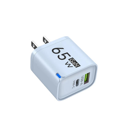 GaN 65W USB Charger USB Type C Fast Charging Mobile Phone Power Adapter QC3.0 Travel Charger EU/US/UK For iPhone Samsung Xiaomi