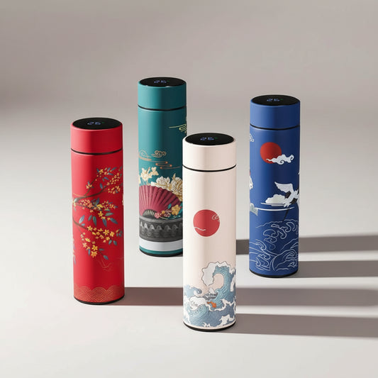 Vacuum Flask With Temperature Display Retro Smart Insulated Water Bottles 304 Stainless Steel Thermal Cu Travel