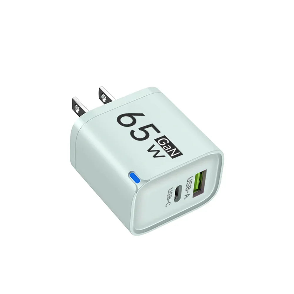 GaN 65W USB Charger USB Type C Fast Charging Mobile Phone Power Adapter QC3.0 Travel Charger EU/US/UK For iPhone Samsung Xiaomi